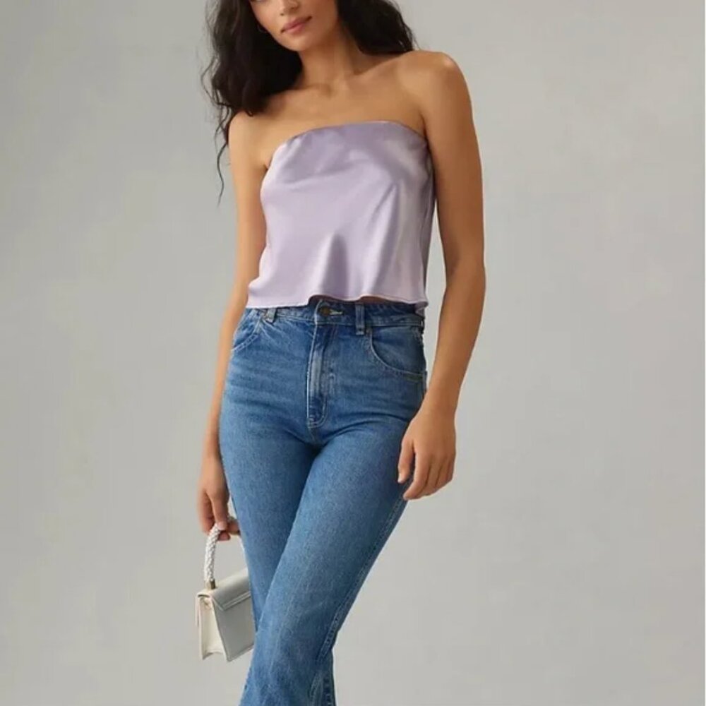 Reformation Strapless Silk Top